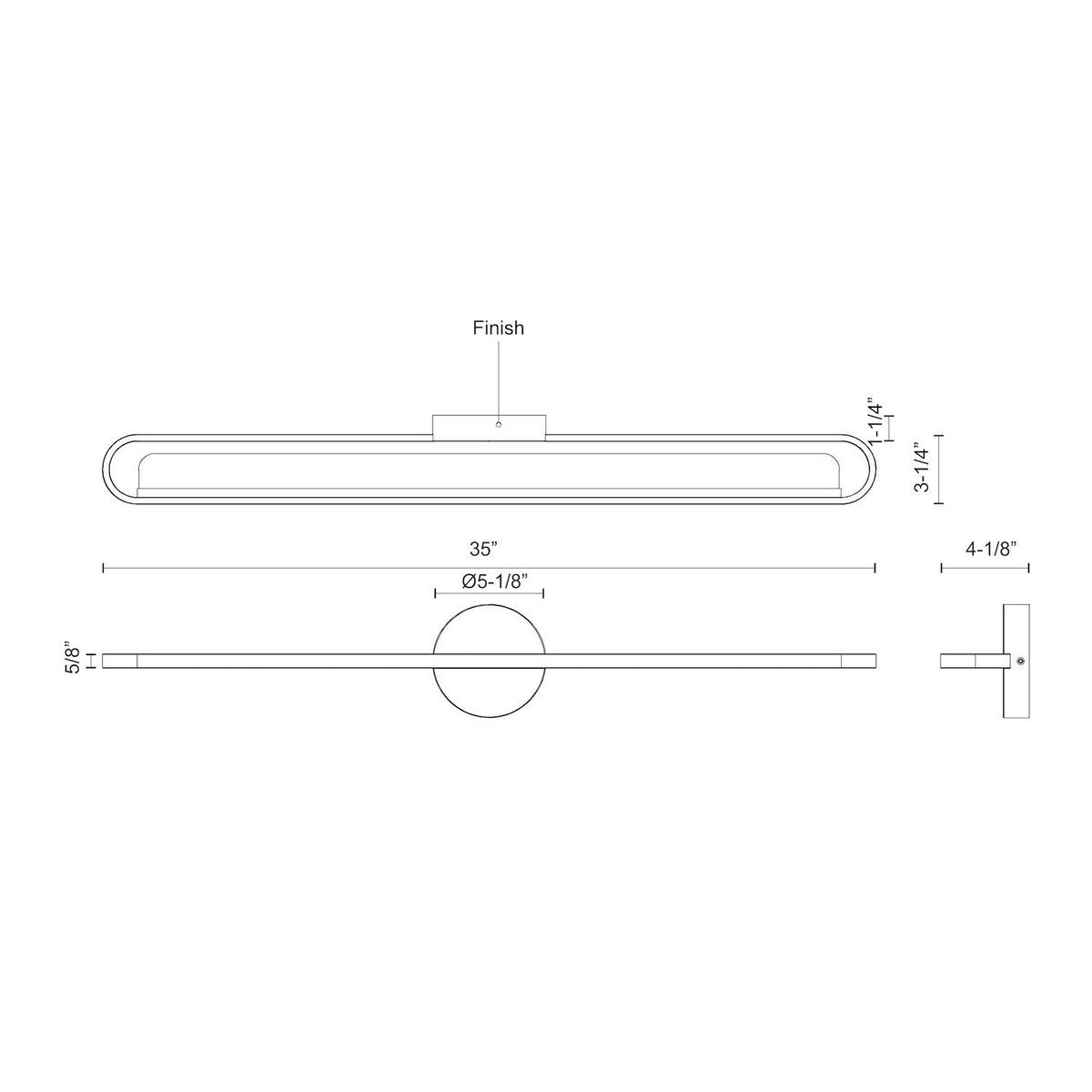 Barre d'éclairage de salle de bain Marlon Chrome, 35" – vue 3