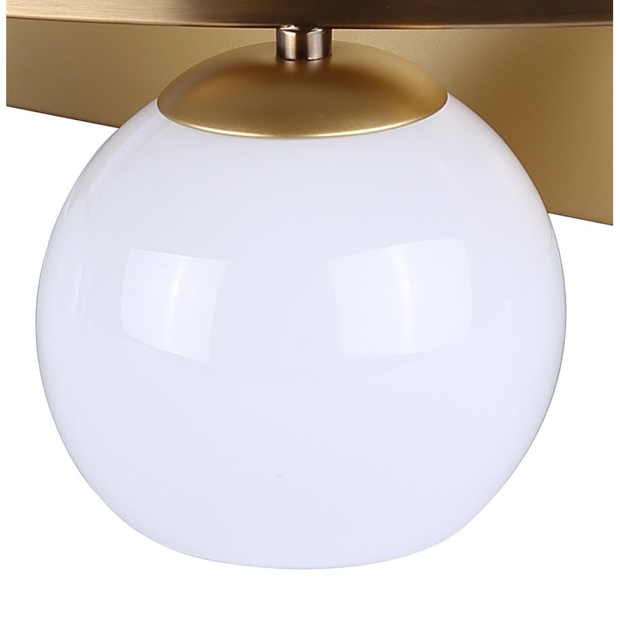 Luminaire de vanité Monroe - 8" Laiton brûlé et blanc Blanc lait by Canarm | Luminaires & cie