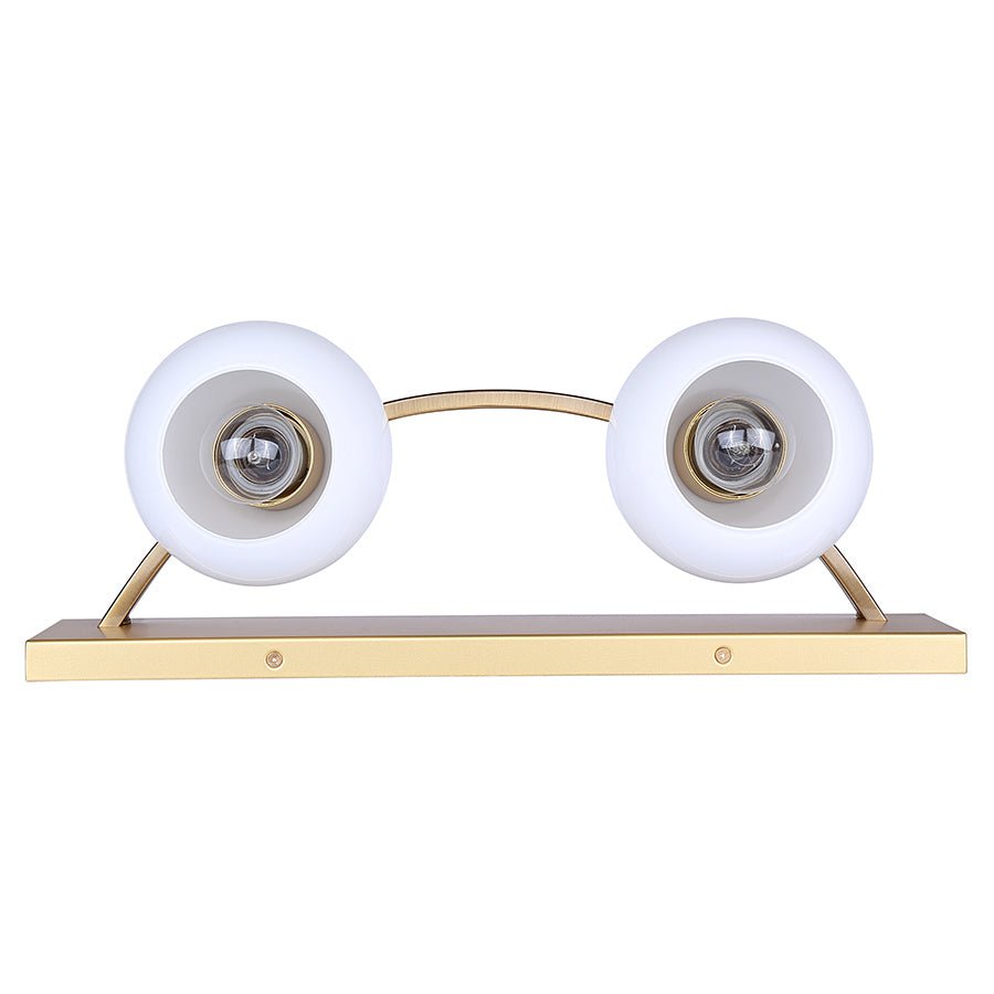 Luminaire de vanité Monroe - 8" Laiton brûlé et blanc Blanc lait by Canarm | Luminaires & cie