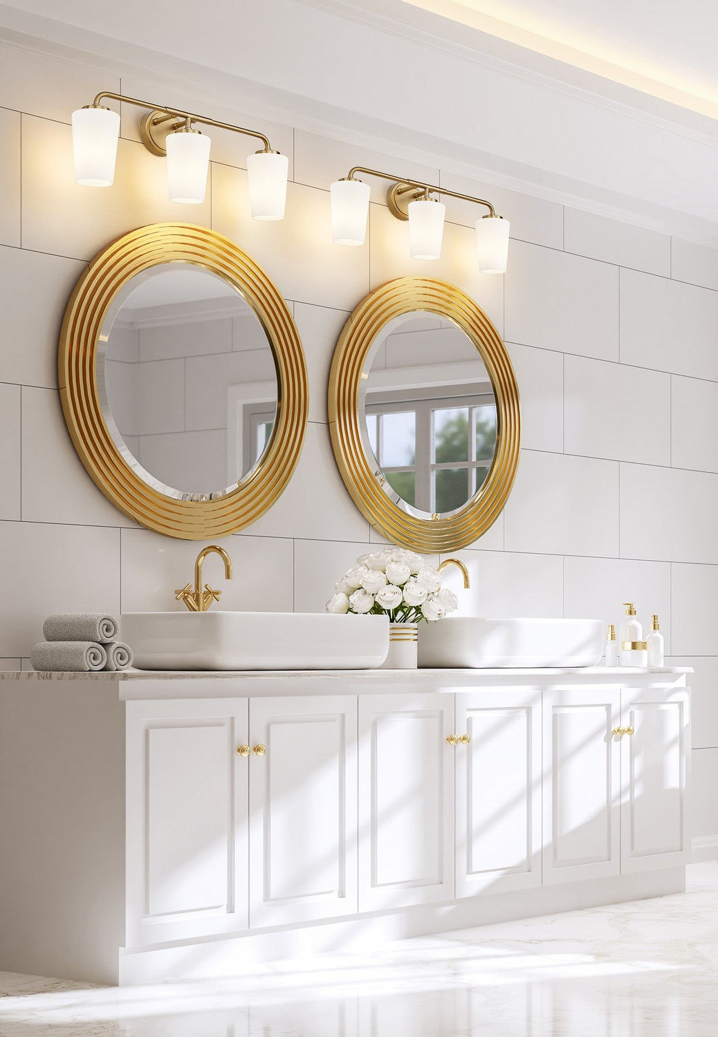 Luminaire de vanité Montford Or moderne, 24" – vue 7