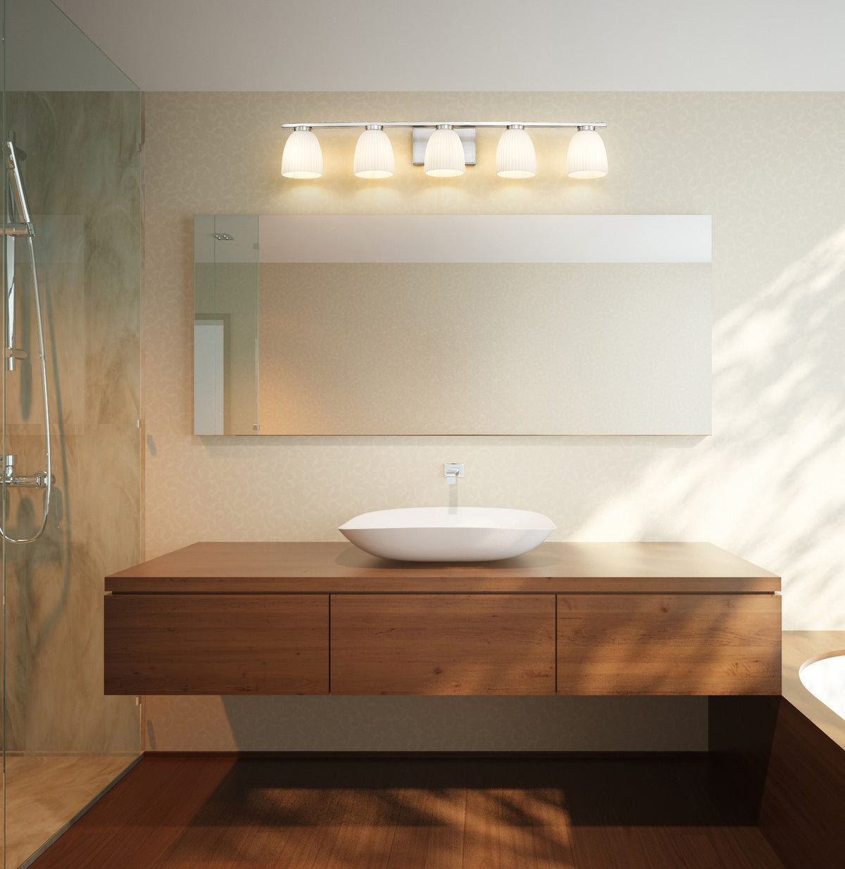 Luminaire de vanité Naya Nickel brossé, 40" – vue 7