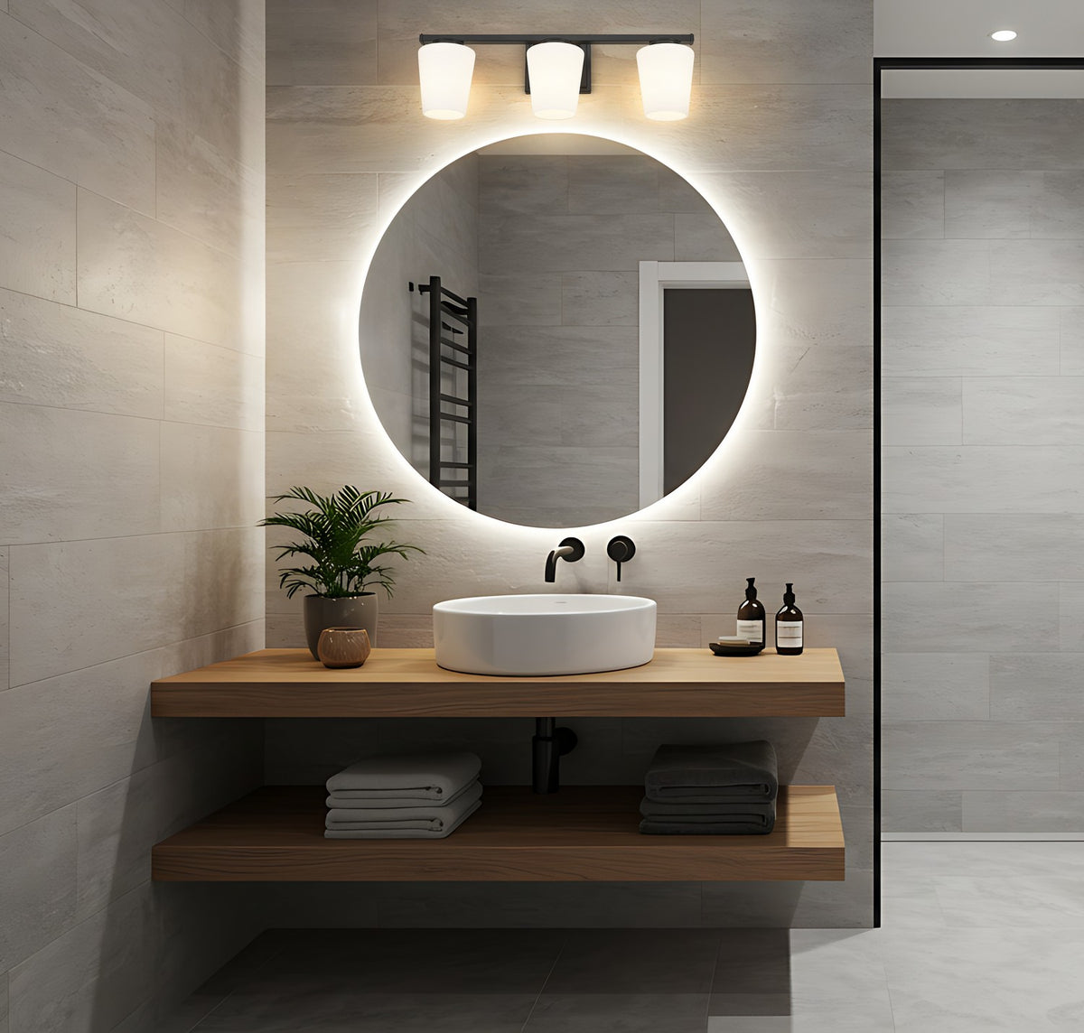 Luminaire de vanité Nextra Noir mat, 24" – vue 7