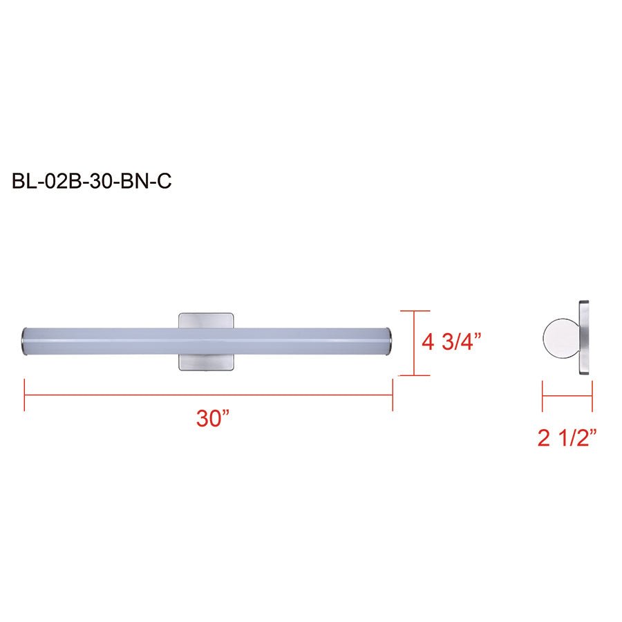 Luminaire de vanité Osten - Nickel brossé 30" by Canarm | Luminaires & cie