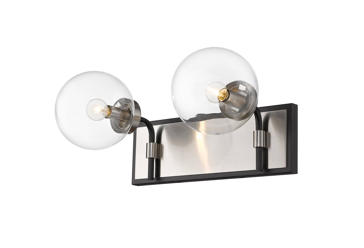 Luminaire de vanité Parsons Noir mat + Nickel brossé, 16" – Z-Lite