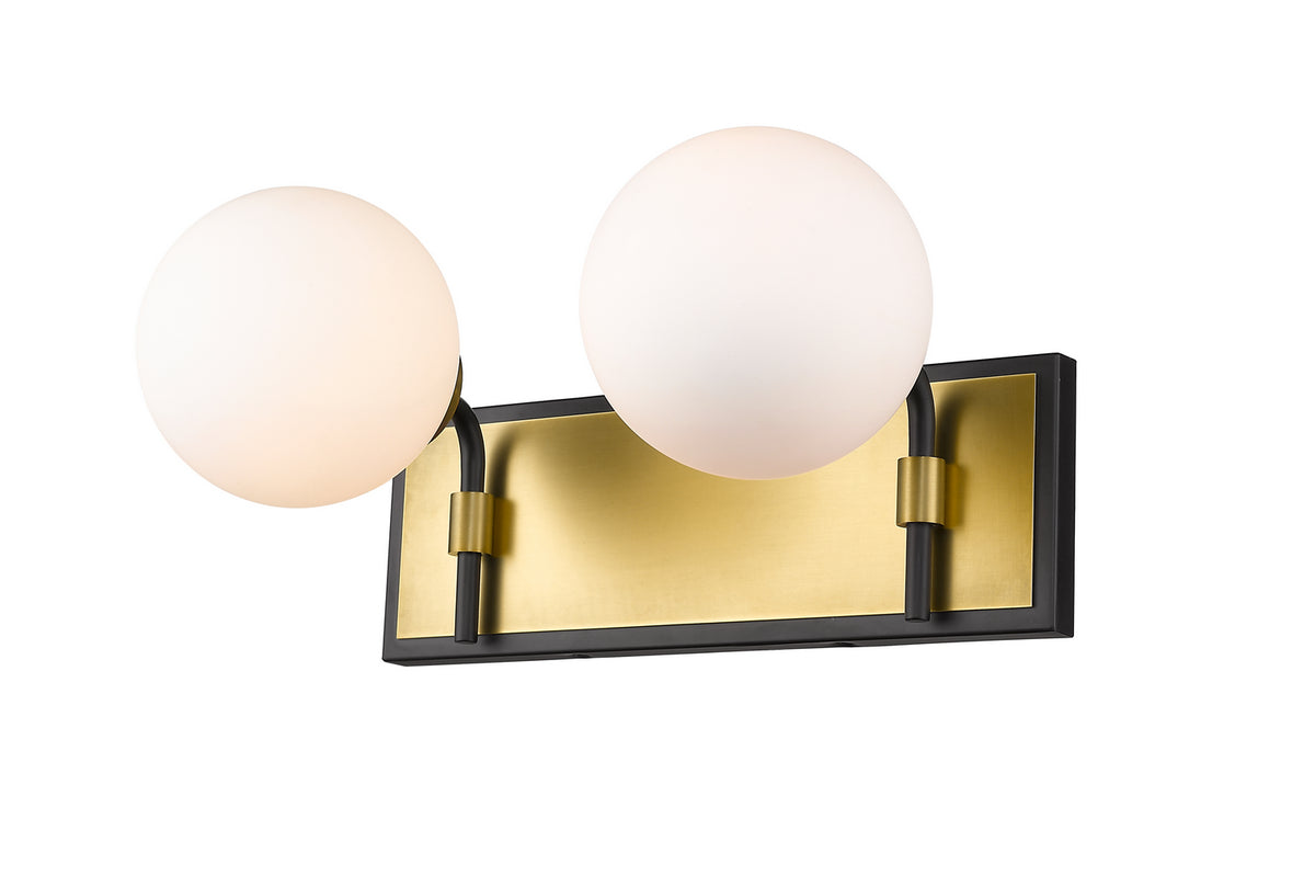 Luminaire de vanité Parsons Noir mat + Laiton vieilli, 16" – Z-Lite