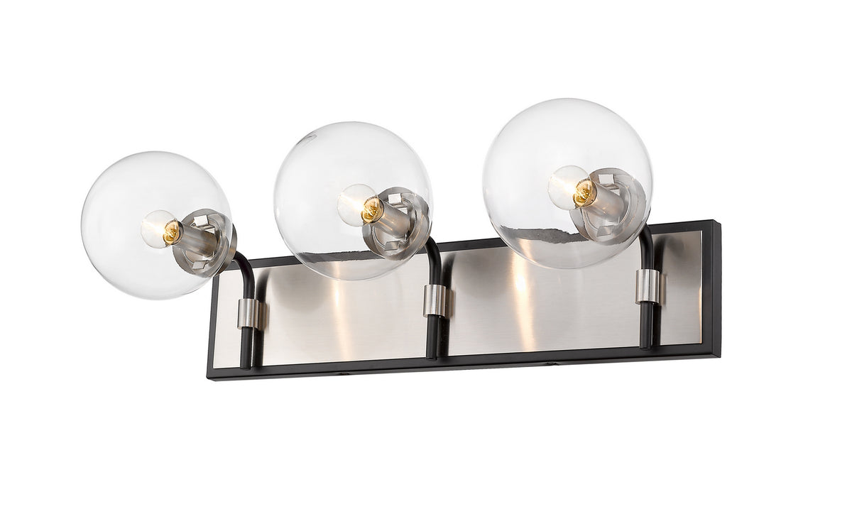 Luminaire de vanité Parsons Noir mat + Nickel brossé, 24" – Z-Lite