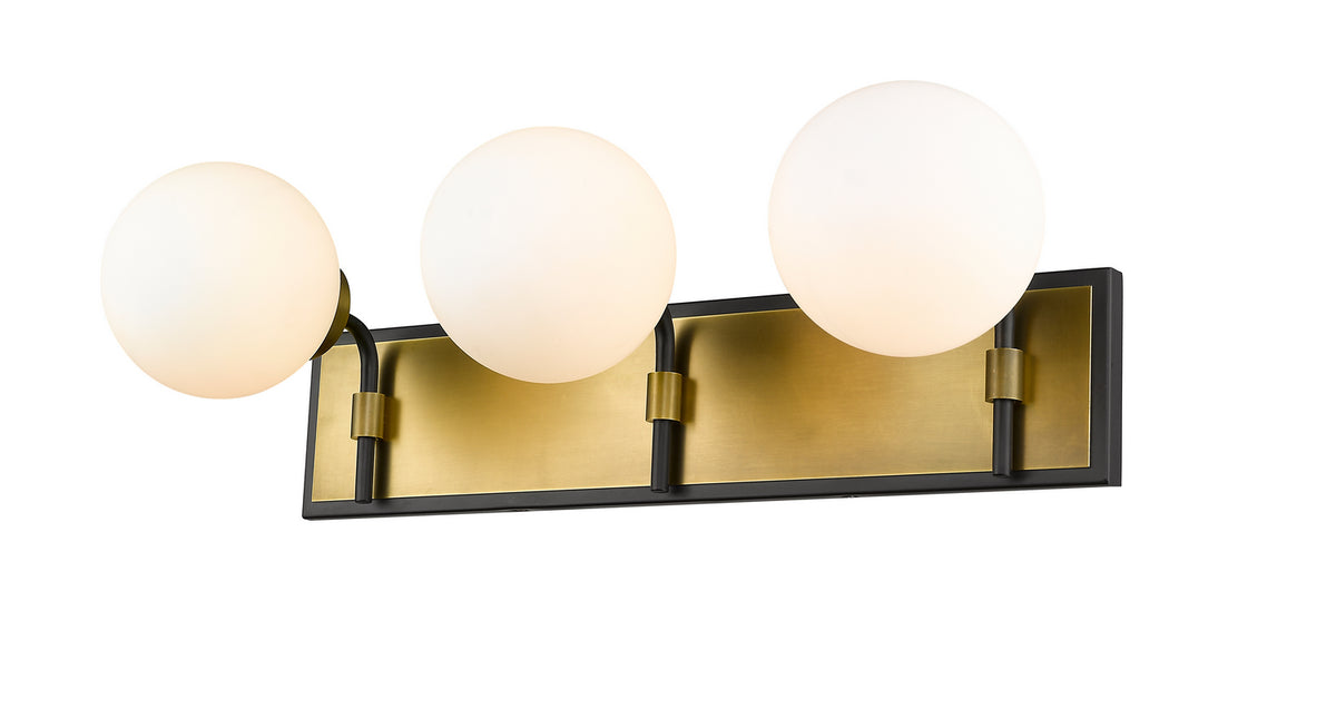 Luminaire de vanité Parsons Noir mat + Laiton vieilli, 24" – Z-Lite