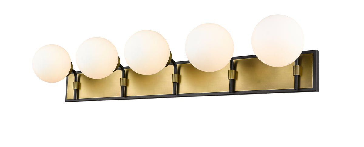 Luminaire de vanité Parsons Noir mat + Laiton vieilli, 42 1/4" – Z-Lite