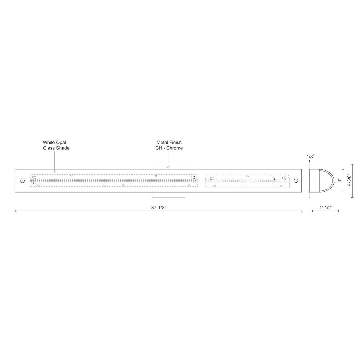 Barre d'éclairage de salle de bain Peggy 37 1/2" – vue 3