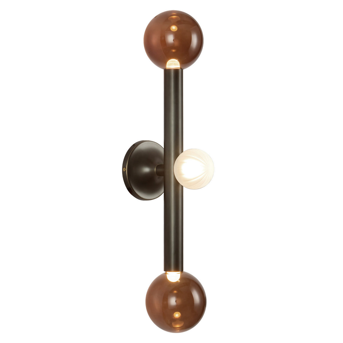 Luminaire de vanité Reese Bronze urbain / Verre ambre – Kuzco Lighting