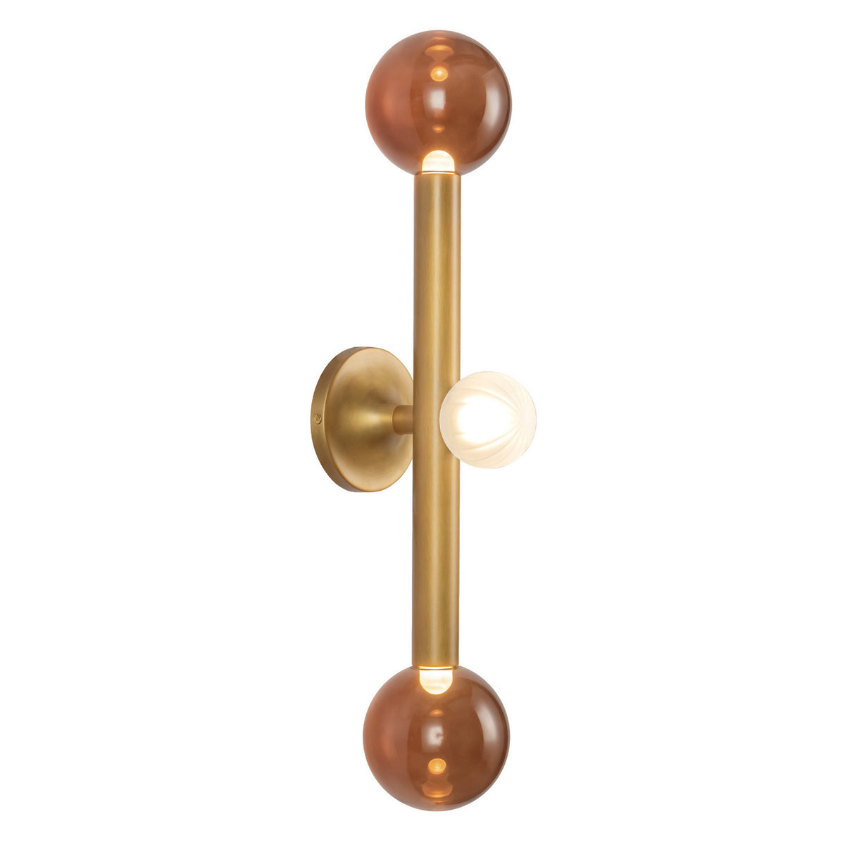 Luminaire de vanité Reese Laiton vieilli / Verre ambre – Kuzco Lighting