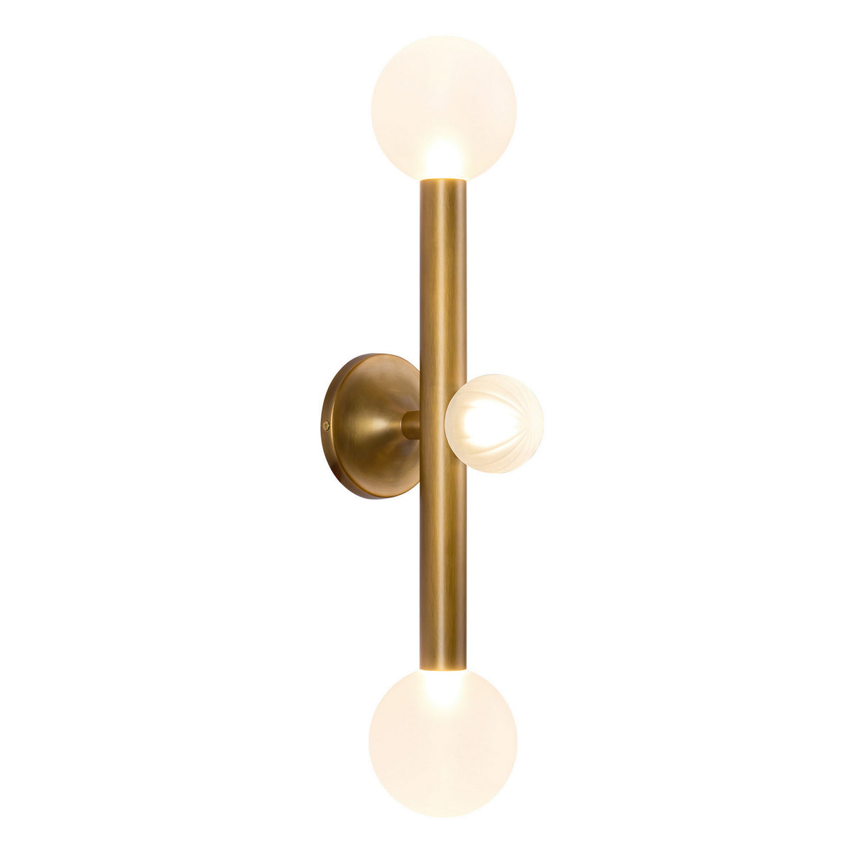 Luminaire de vanité Reese Laiton vieilli / Verre opale – Kuzco Lighting