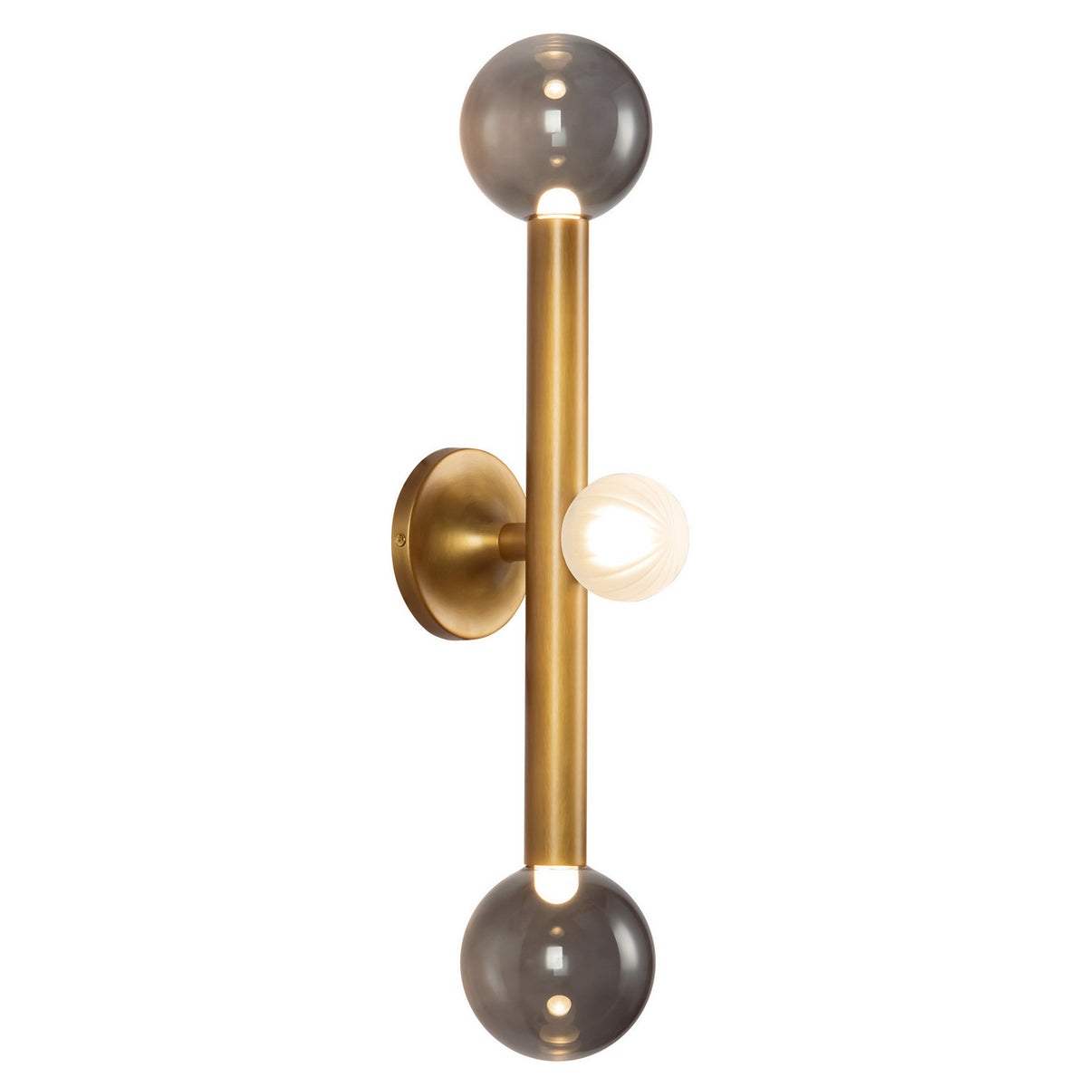 Luminaire de vanité Reese Laiton vieilli / Verre fumé – Kuzco Lighting
