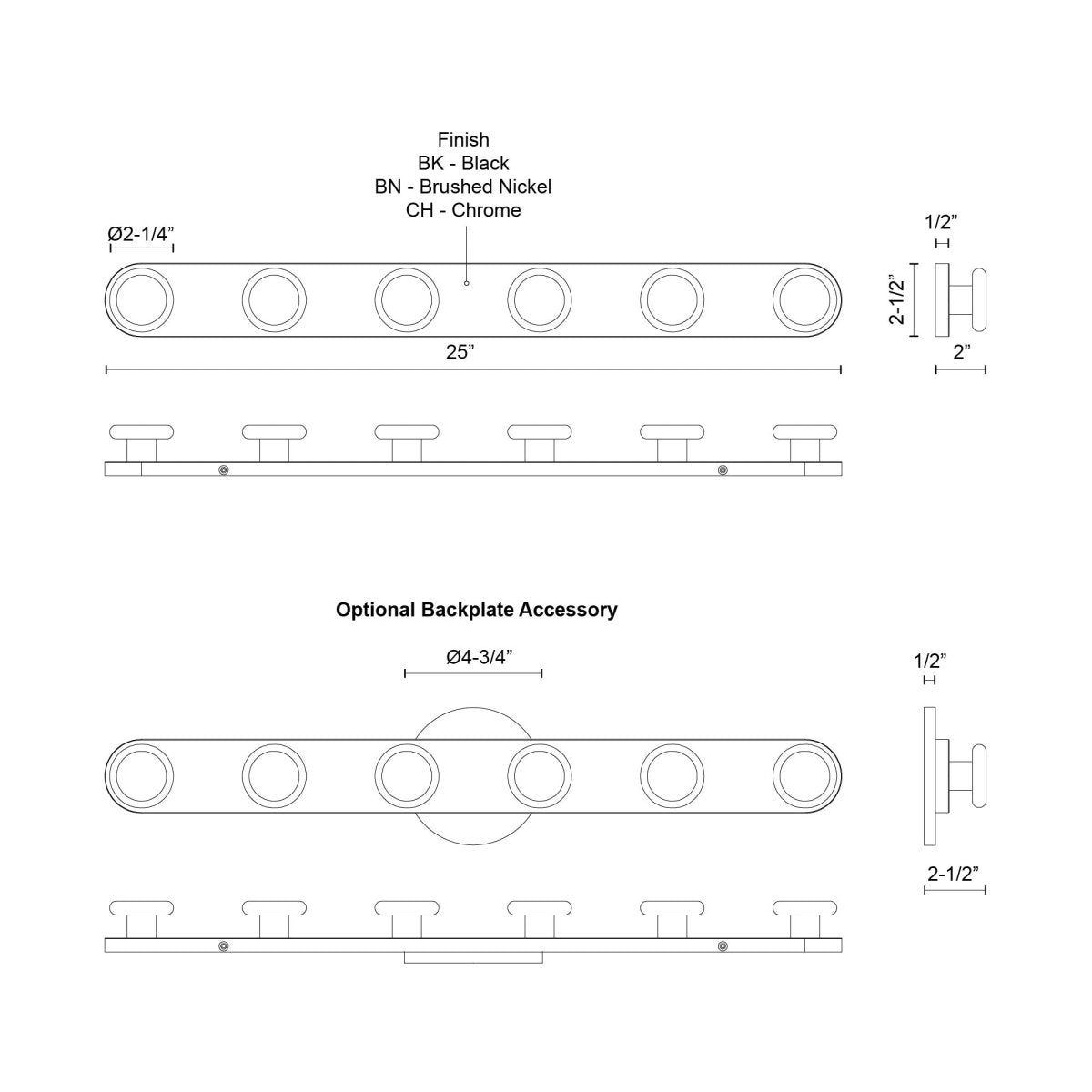 Luminaire de vanité Rezz - Noir 25" by Kuzco Lighting | Luminaires & cie