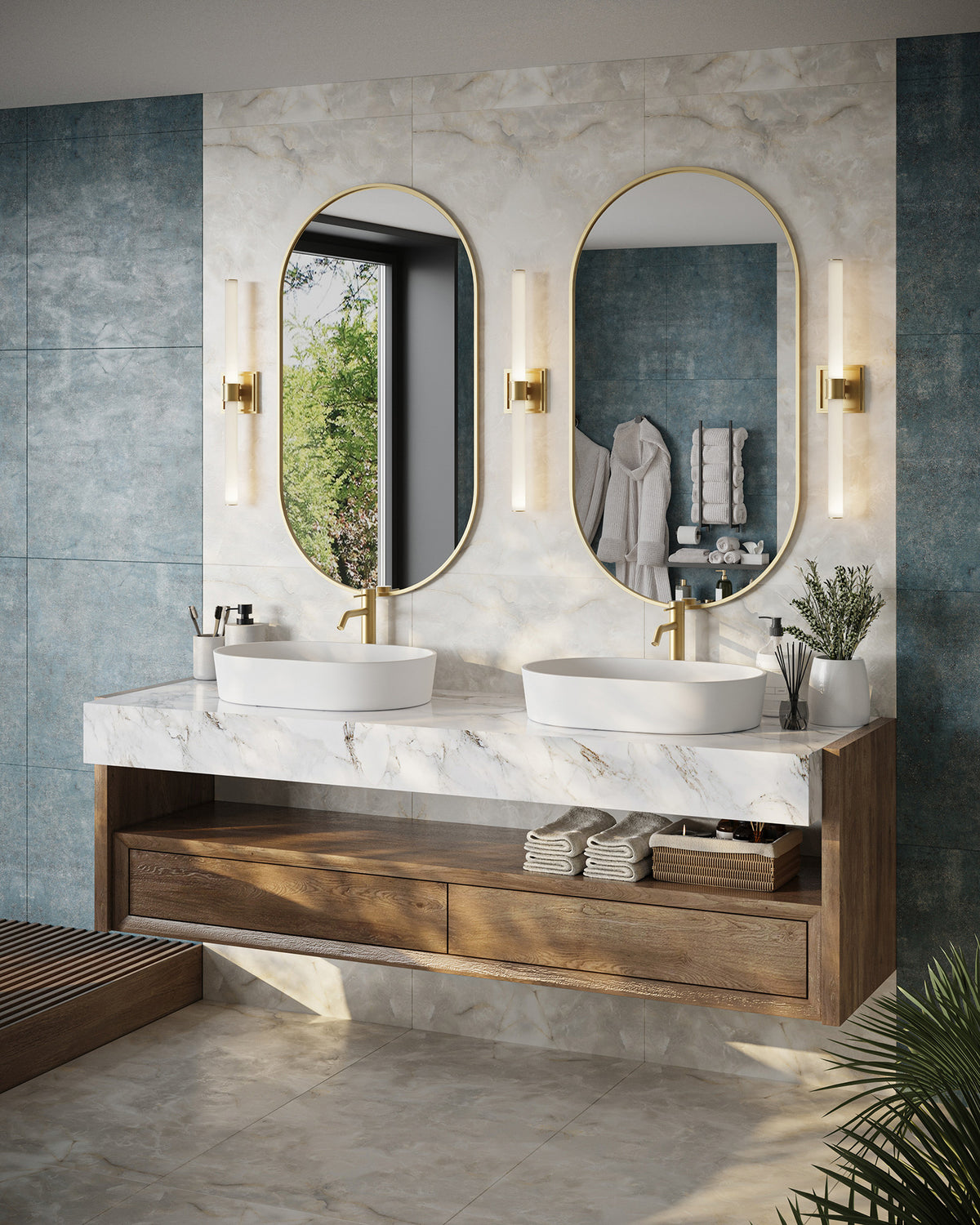 Barre d'éclairage de salle de bain Rona Or brossé – vue 2