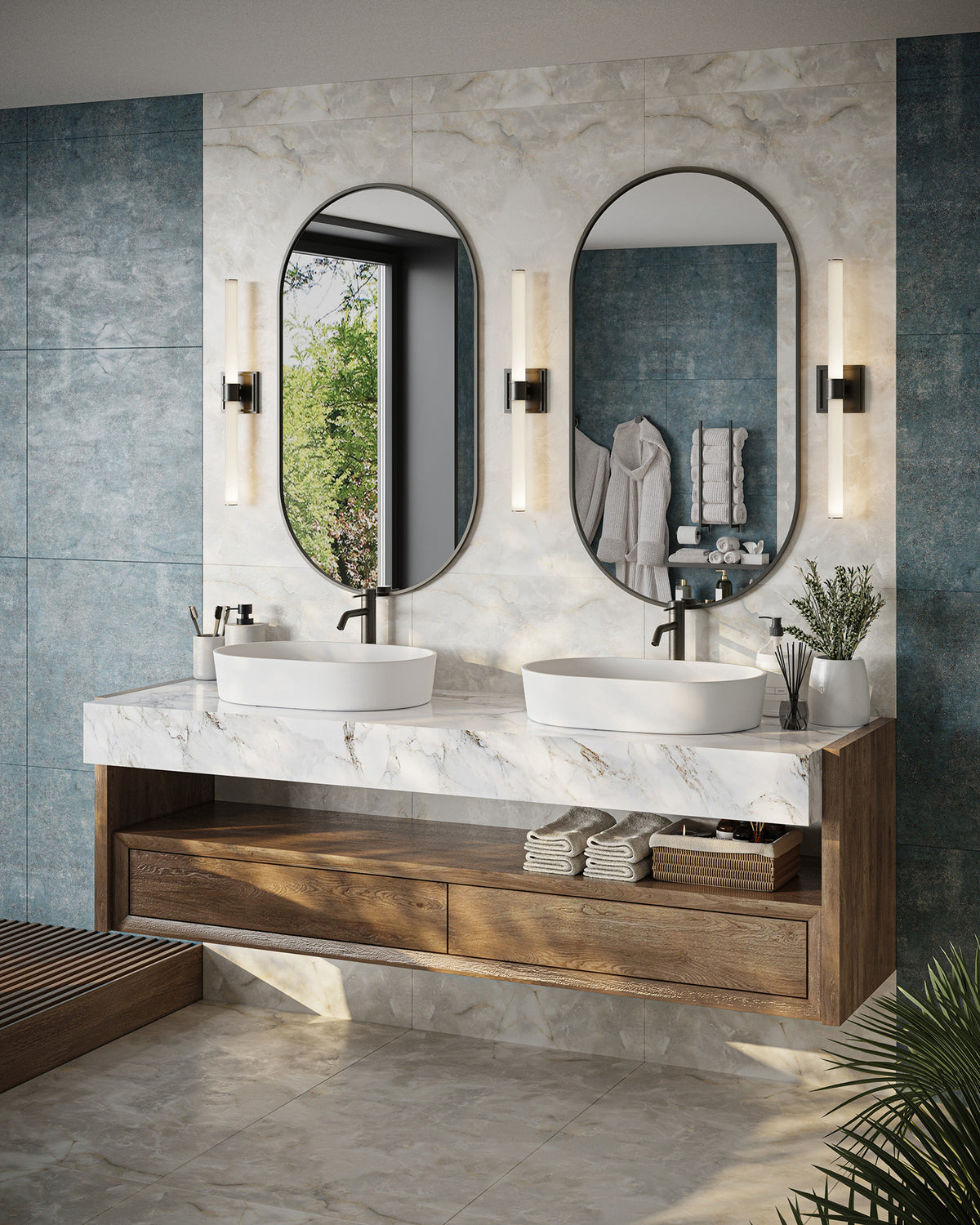 Barre d'éclairage de salle de bain Rona Noir – vue 2