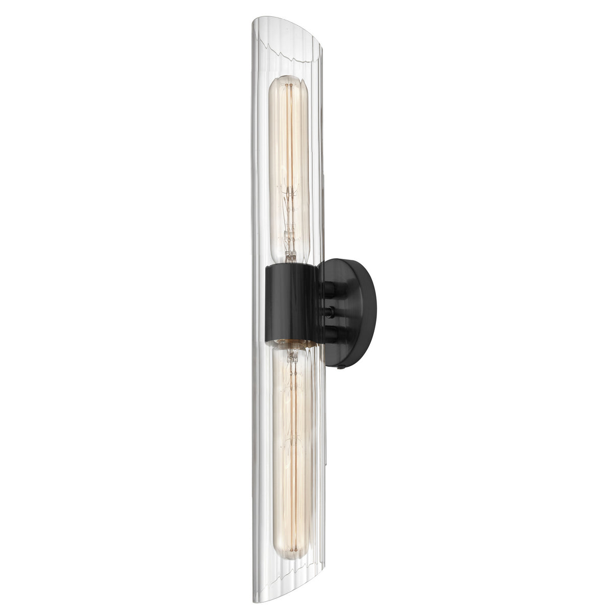 Barre d'éclairage de salle de bain Samantha 25", Transparent / Noir mat – Dainolite