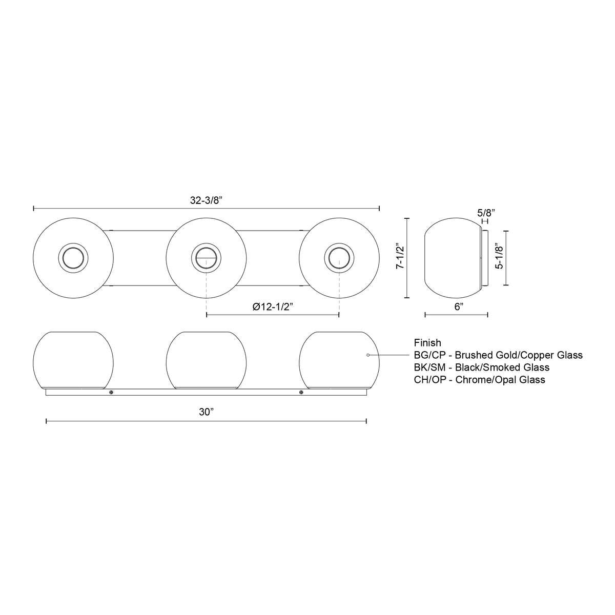 Luminaire de vanité Samar Or brossé/Cuivre – vue 3