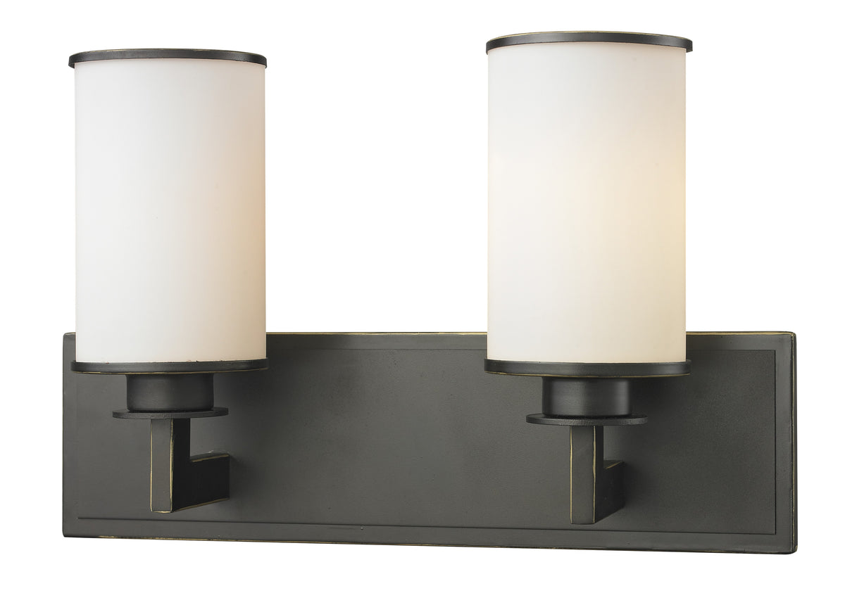 Luminaire de vanité Savannah Bronze vieilli, Opale mate, 16 1/8" – Z-Lite
