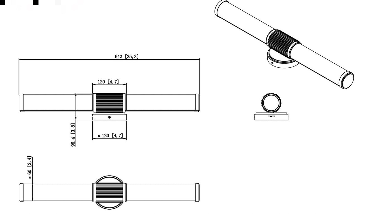 Barre d'éclairage de salle de bain Solange Nickel brossé, 25 1/2" – vue 6
