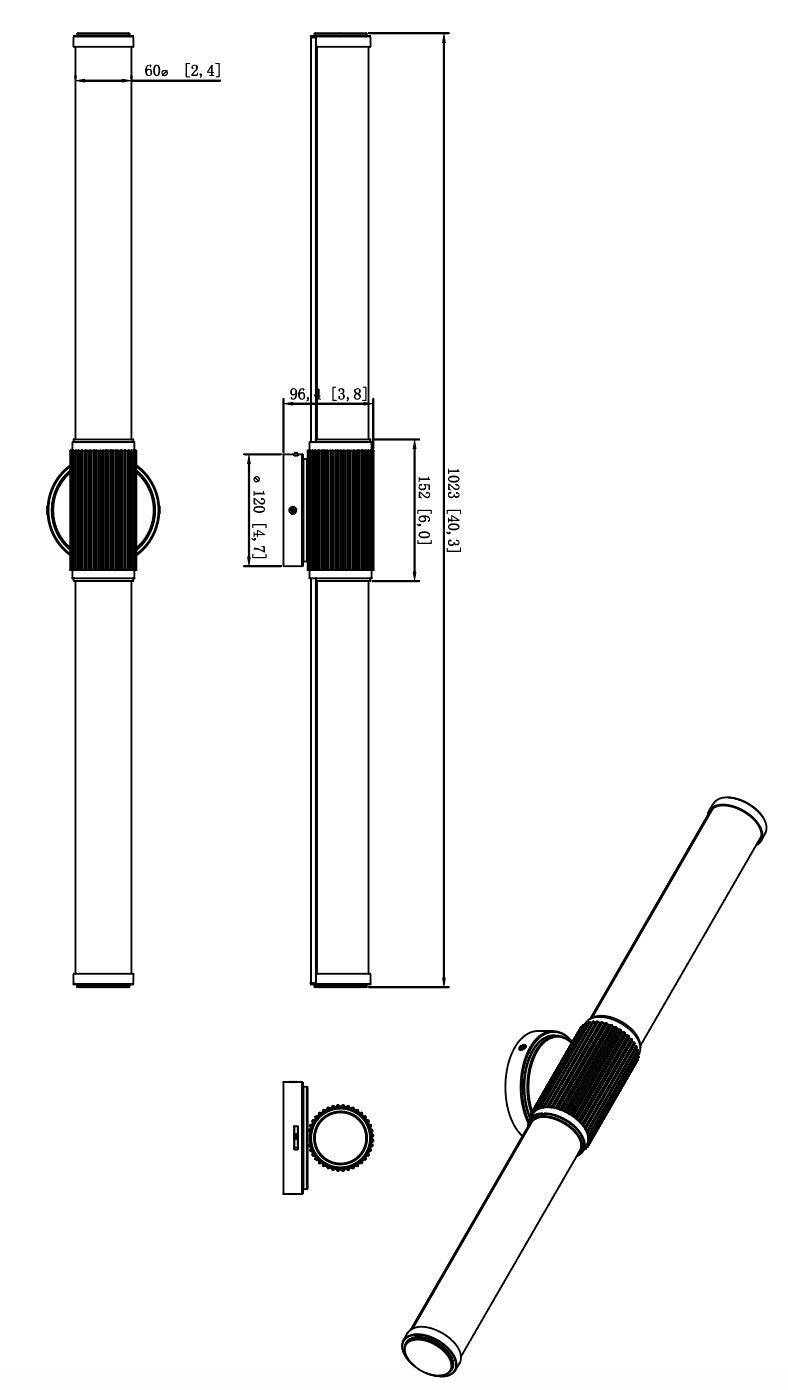 Barre d'éclairage de salle de bain Solange Nickel brossé, 40 1/2" – vue 6