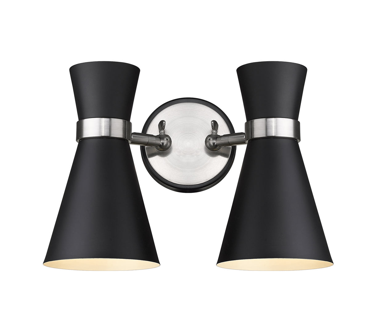 Luminaire de vanité Soriano Noir mat + Nickel brossé – Z-Lite