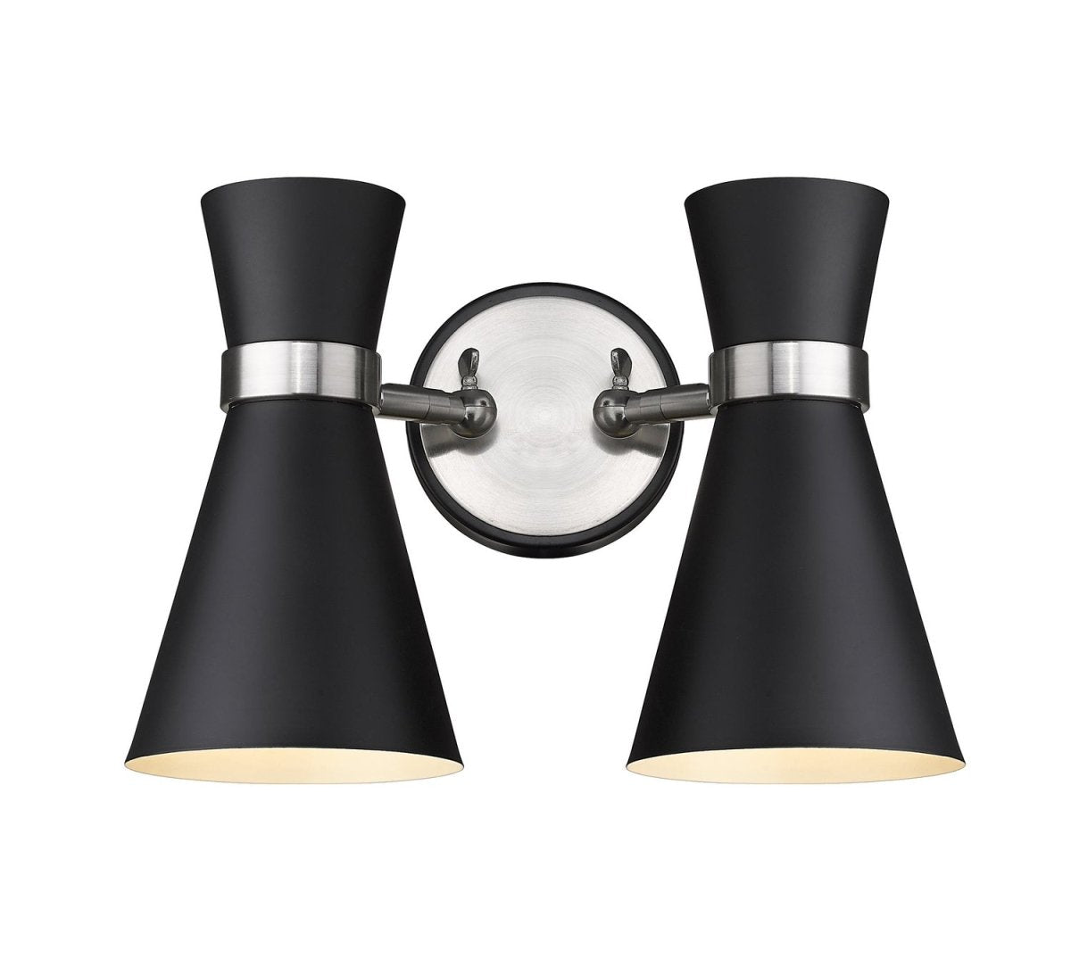 Luminaire de vanité Soriano - Noir mat + Nickel brossé by Z-Lite | Luminaires & cie