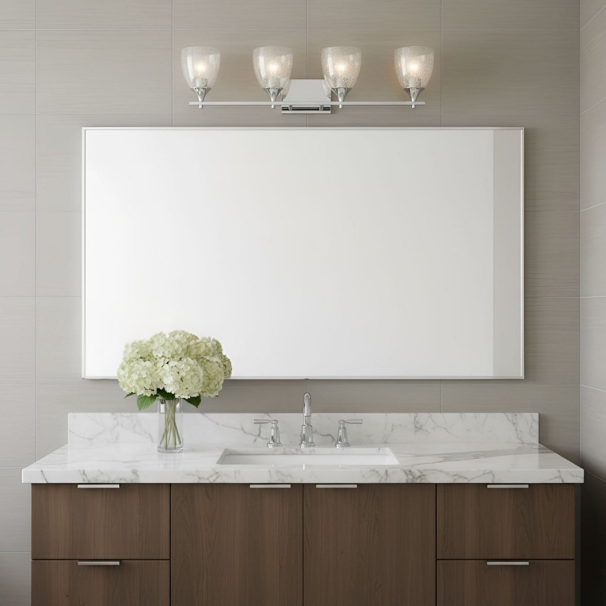 Luminaire de vanité Toffino - Laiton satiné Verre craquelé transparent 36" by Visual Comfort Studio | Luminaires & cie