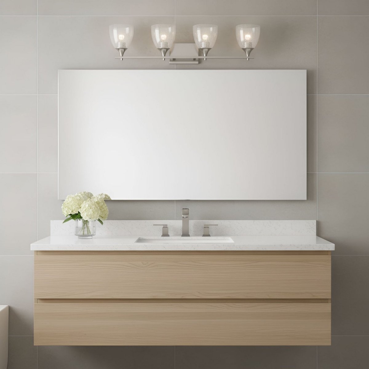 Luminaire de vanité Toffino - Laiton satiné Verre craquelé transparent 36" by Visual Comfort Studio | Luminaires & cie