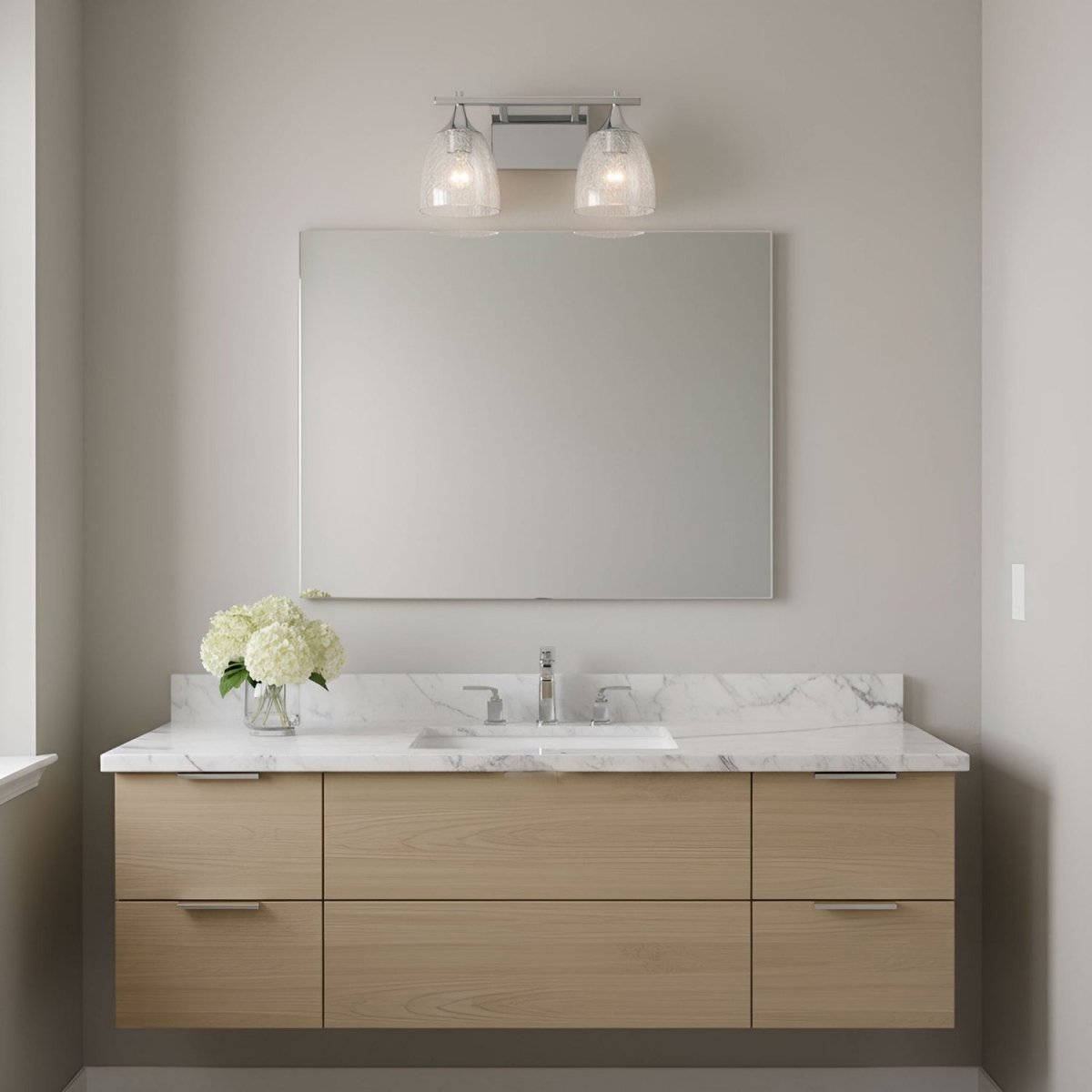 Luminaire de vanité Toffino - Laiton satiné Verre craquelé transparent 36" by Visual Comfort Studio | Luminaires & cie