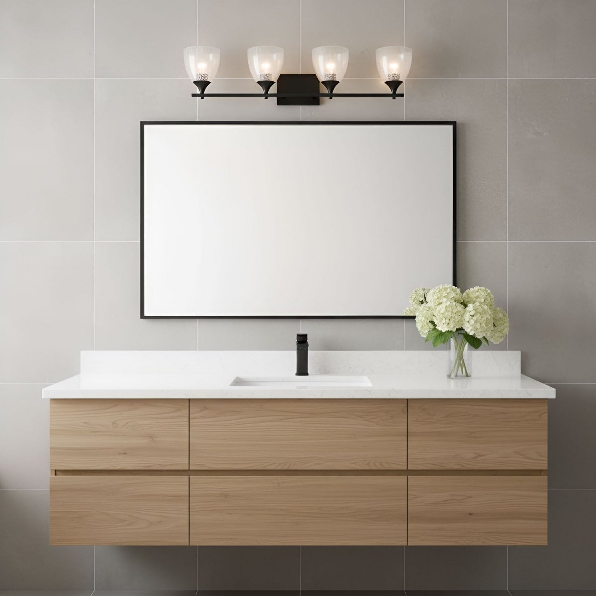 Luminaire de vanité Toffino - Laiton satiné Verre craquelé transparent 36" by Visual Comfort Studio | Luminaires & cie