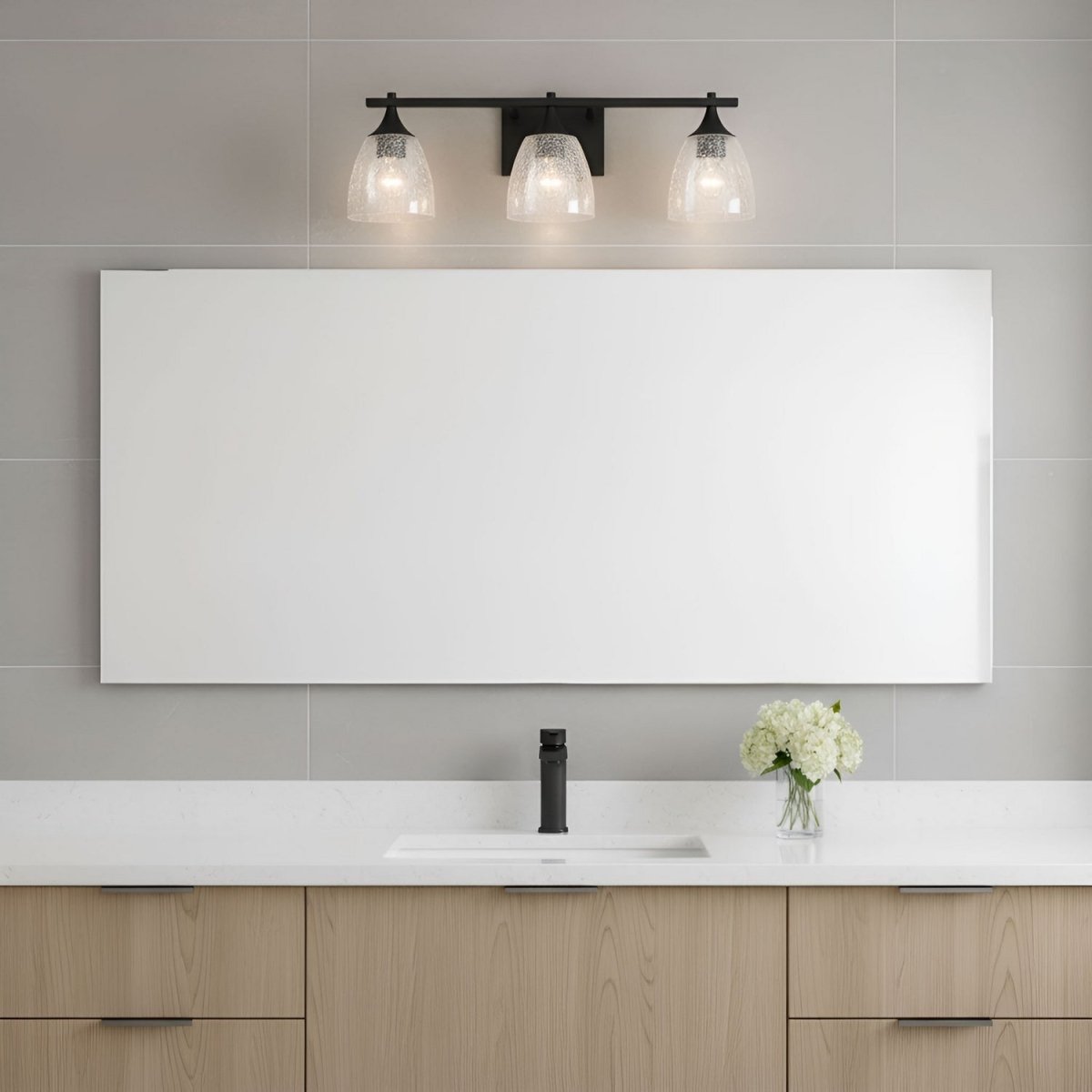 Luminaire de vanité Toffino - Laiton satiné Verre craquelé transparent 36" by Visual Comfort Studio | Luminaires & cie