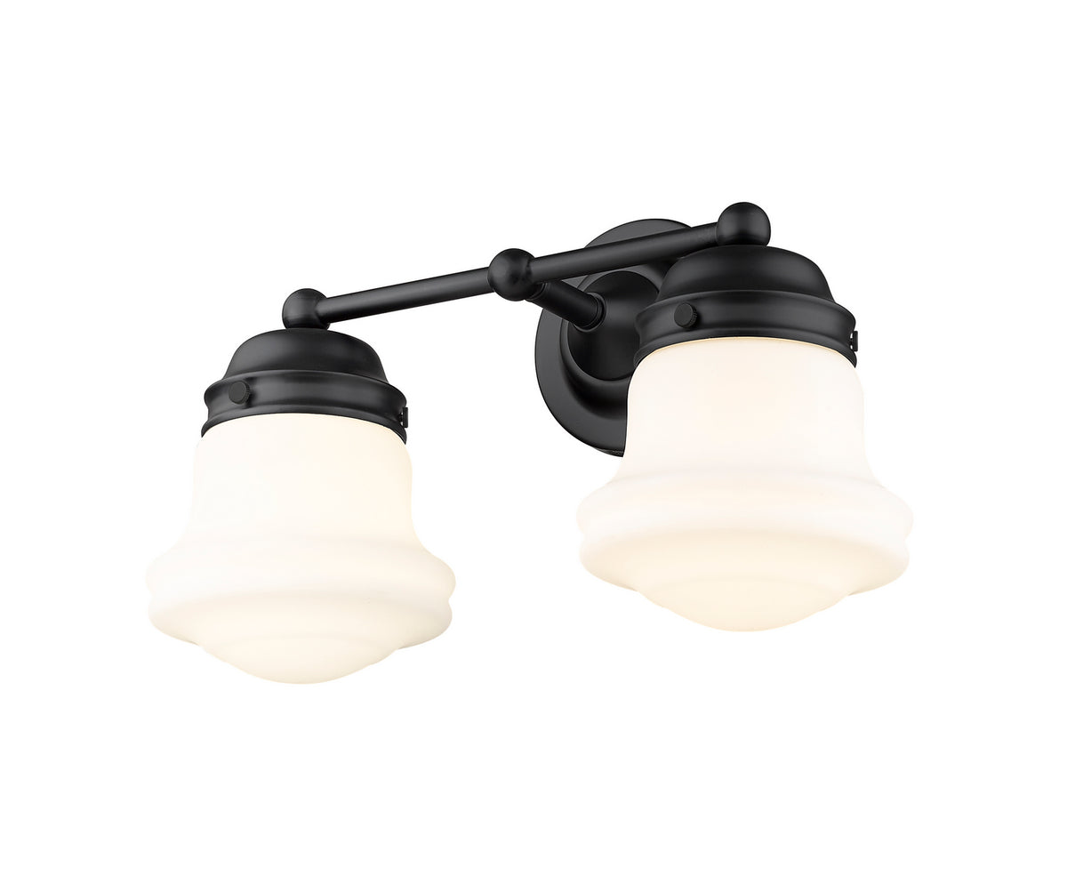 Luminaire de vanité Vaughn Noir mat, Opale mate, 15 1/2" – Z-Lite