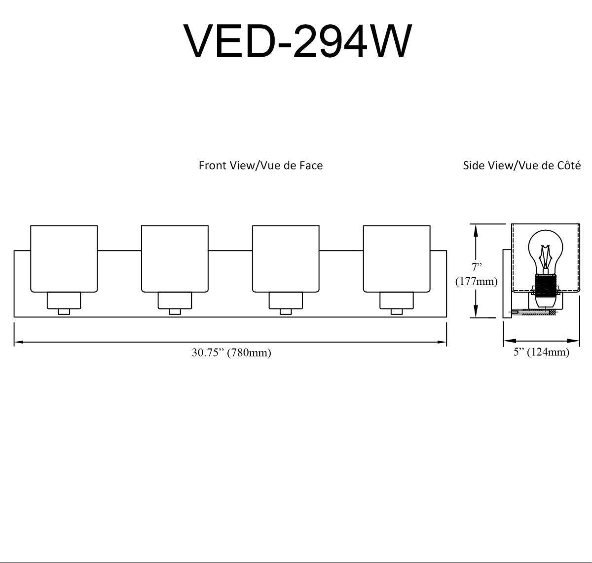 Luminaire de vanité Veda - Blanc opal 30 3/4" by Dainolite | Luminaires & cie