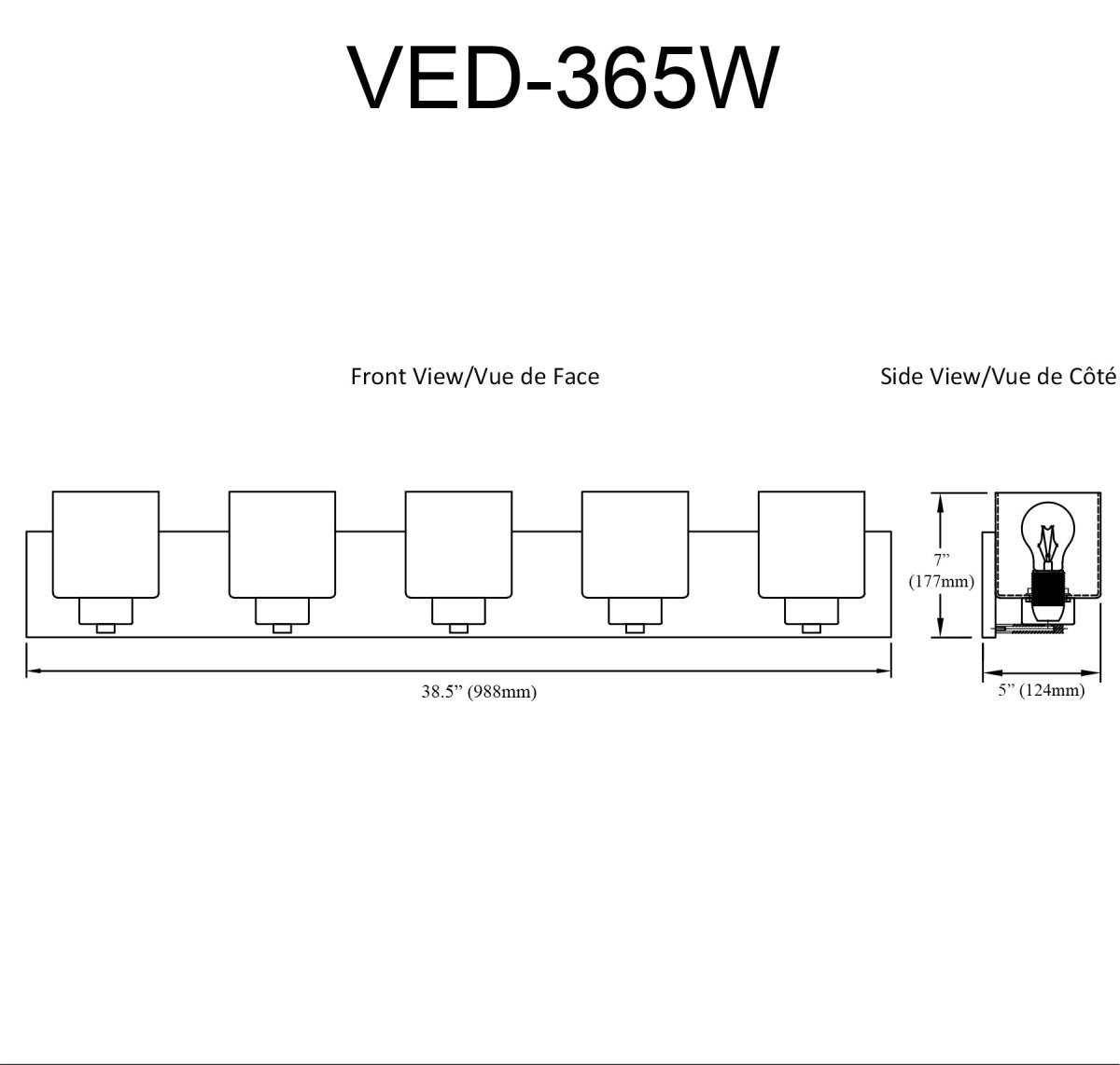 Luminaire de vanité Veda - Blanc opal 38 1/2" by Dainolite | Luminaires & cie