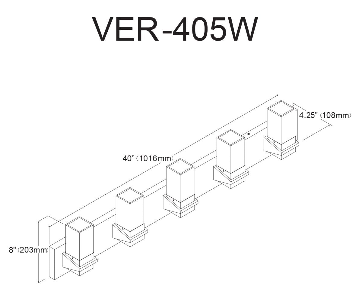 Luminaire de vanité Veronica - Noir mat 40" by Dainolite | Luminaires & cie