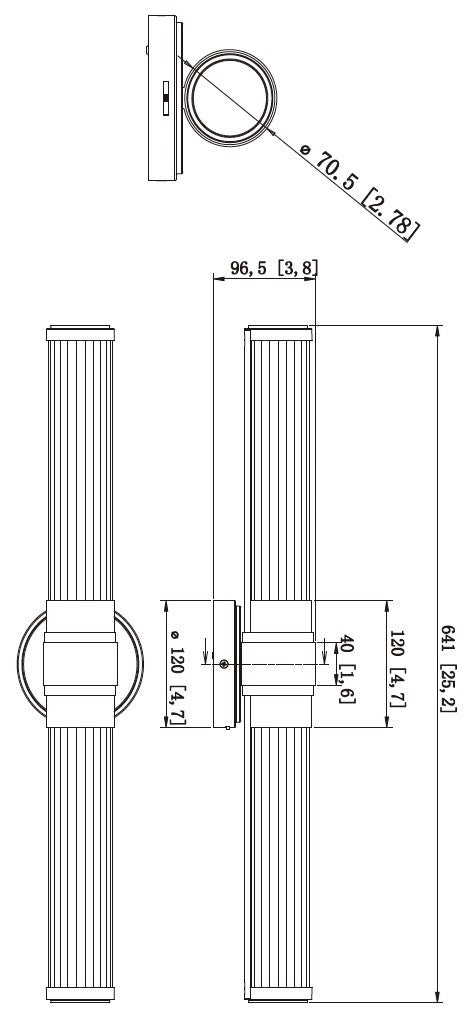 Barre d'éclairage de salle de bain Warwick Nickel brossé, 25 1/4" – vue 6