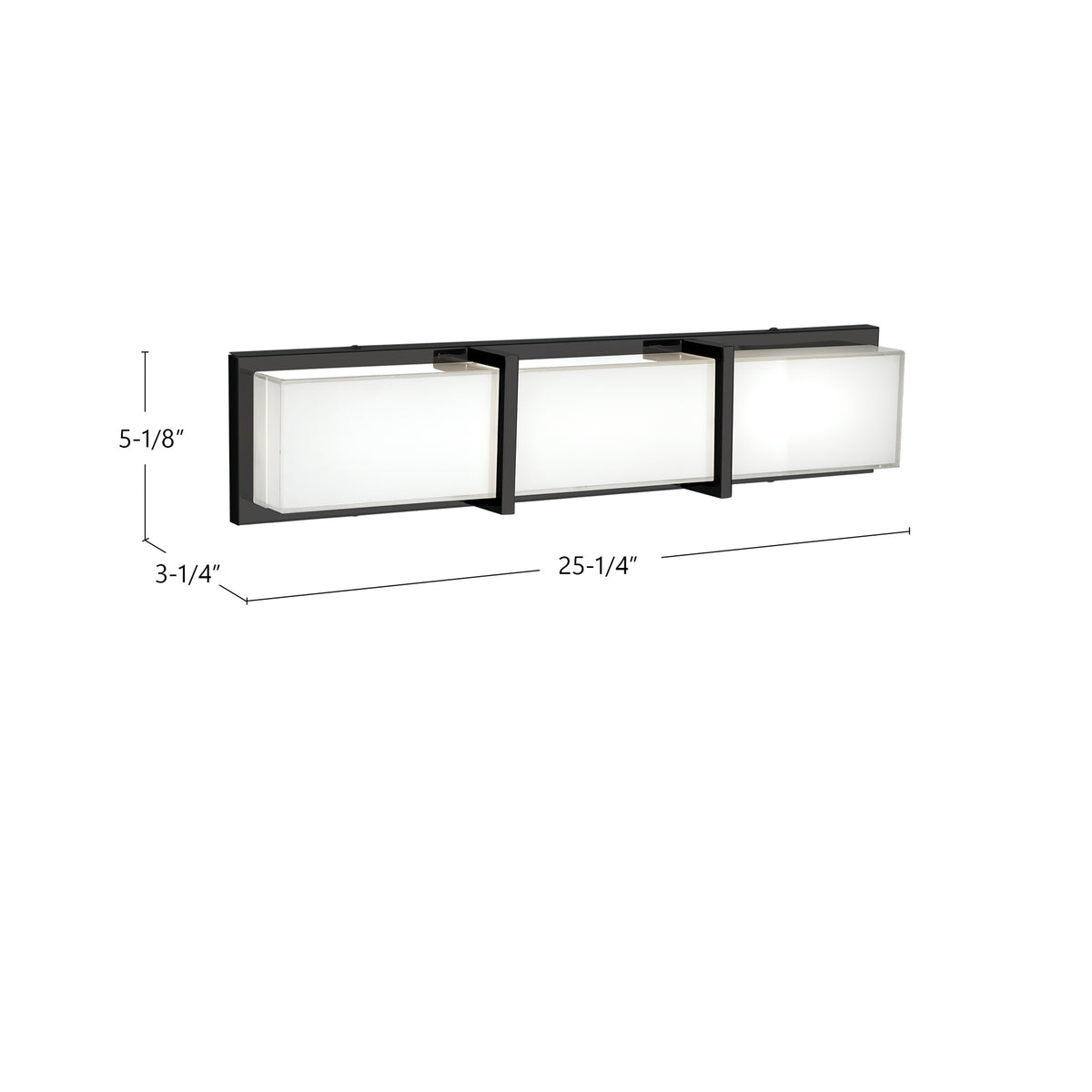 Barre d'éclairage de salle de bain Watford Noir, 25 1/4" – vue 3
