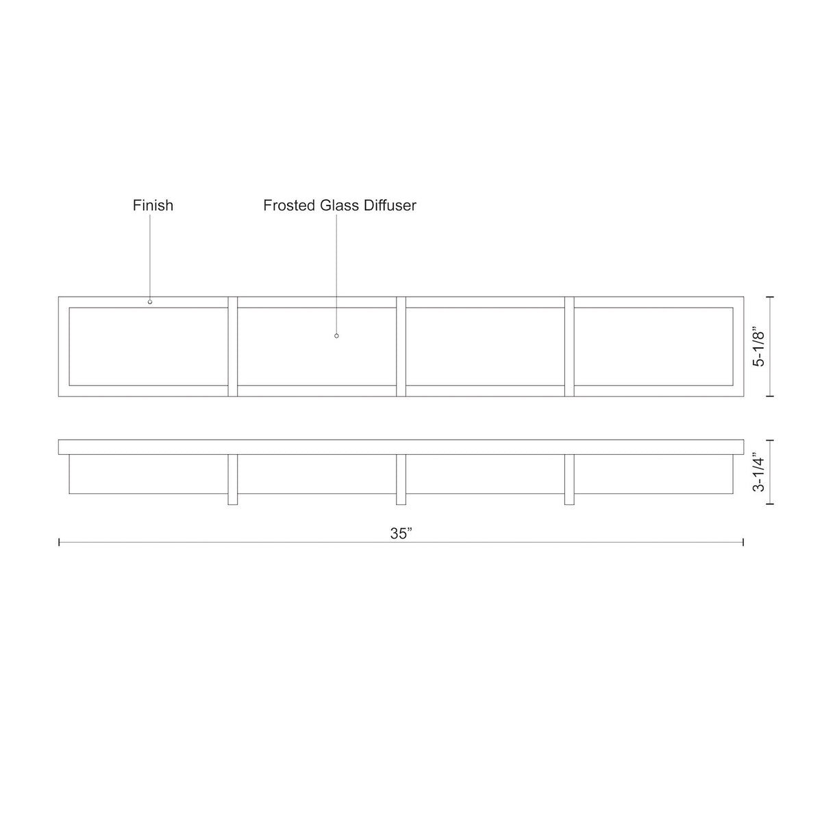 Barre d'éclairage de salle de bain Watford Chrome, 35" – vue 2