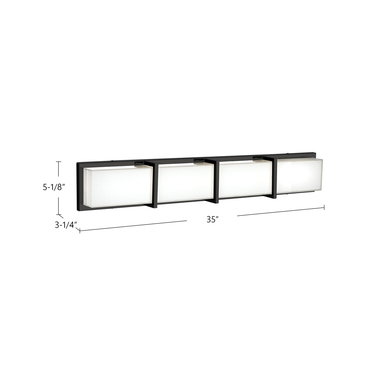 Barre d'éclairage de salle de bain Watford Chrome, 35" – vue 3