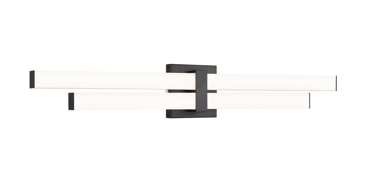 Barre d'éclairage de salle de bain Zane Noir mat, 32" – Z-Lite