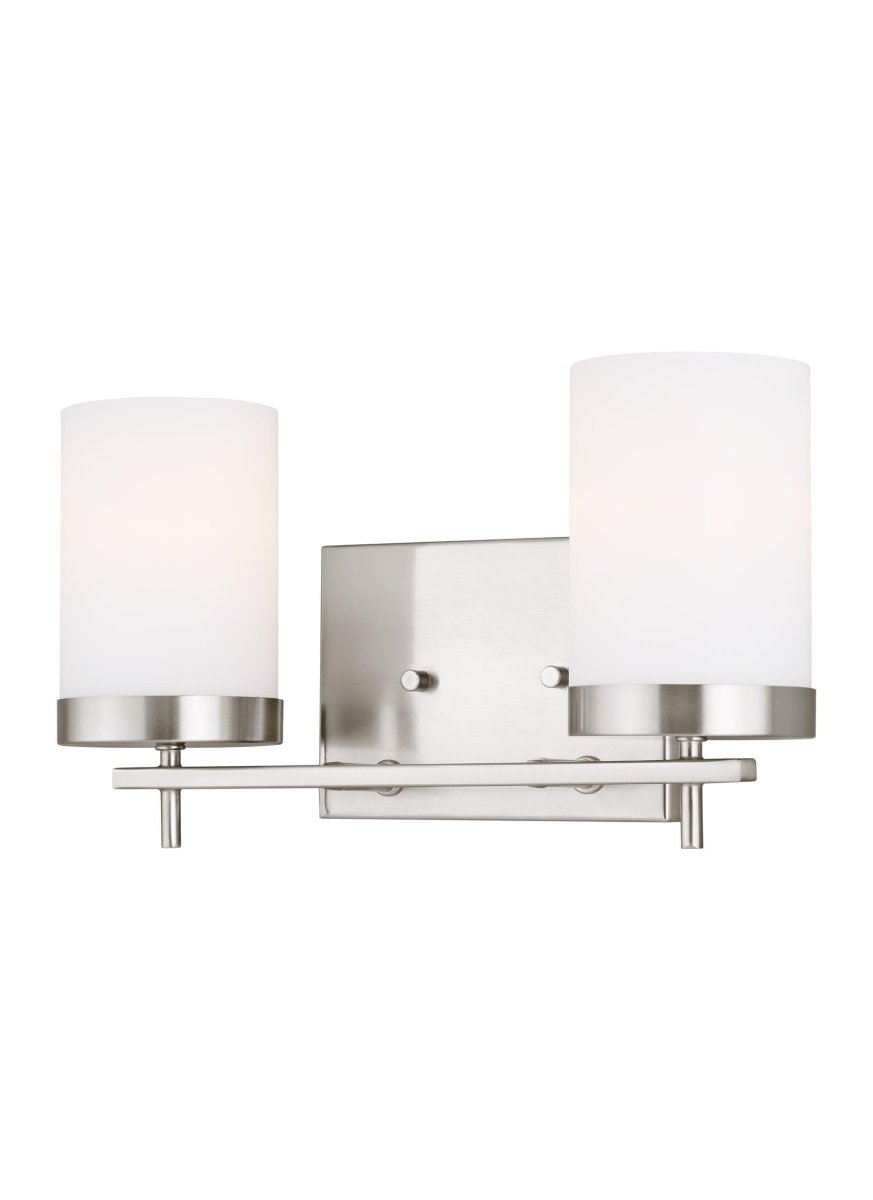 Luminaire de vanité Zire - Nickel brossé 14" Ampoules DEL incluses by Visual Comfort Studio | Luminaires & cie