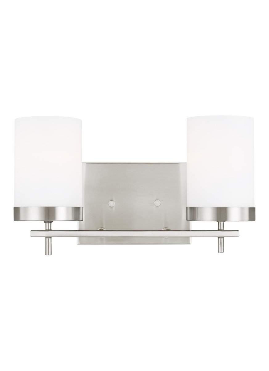 Luminaire de vanité Zire - Nickel brossé 14" Ampoules DEL incluses by Visual Comfort Studio | Luminaires & cie