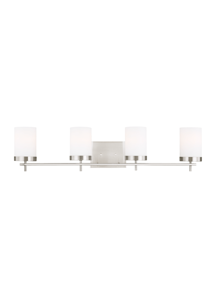 Luminaire de vanité Zire - Nickel brossé 34" Ampoules DEL incluses by Visual Comfort Studio | Luminaires & cie