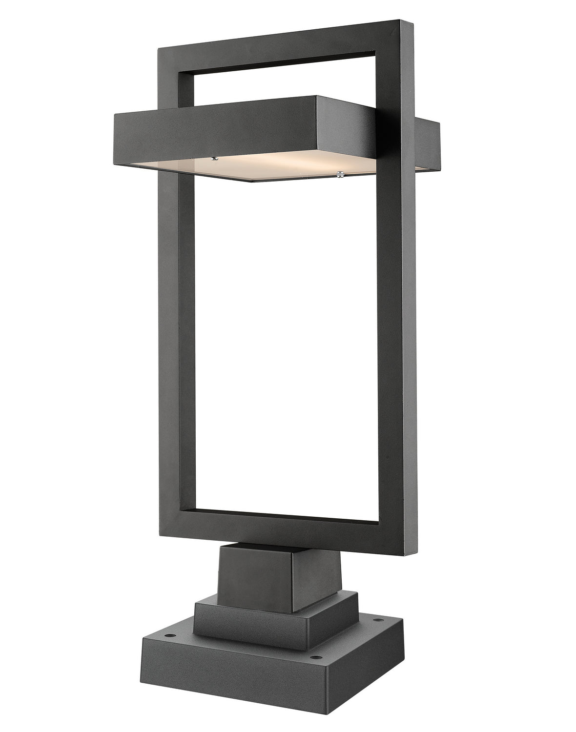 Luminaire extérieur sur socle Luttrel Carré, Noir, 24 1/4" – Z-Lite