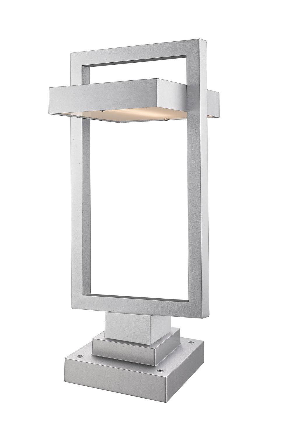 Luminaire extérieur sur socle Luttrel Carré, Argent, 24 1/4" – Z-Lite