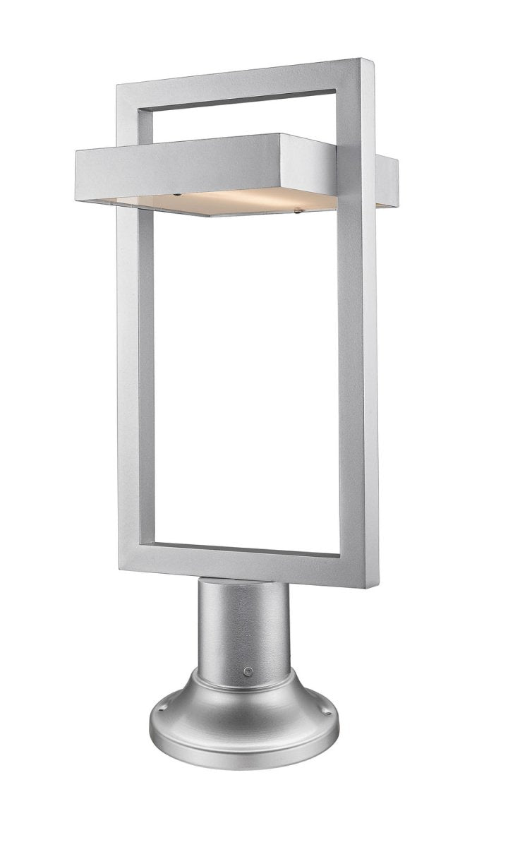 Luminaire extérieur sur socle Luttrel - Rond Argent 23 3/4" by Z-Lite | Luminaires & cie