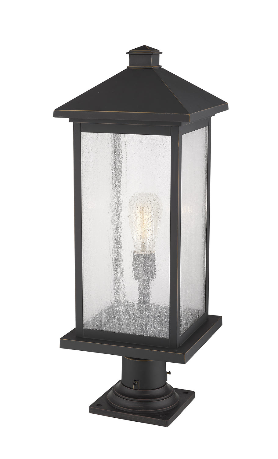 Luminaire extérieur sur socle Portland Bronze huilé – vue 2