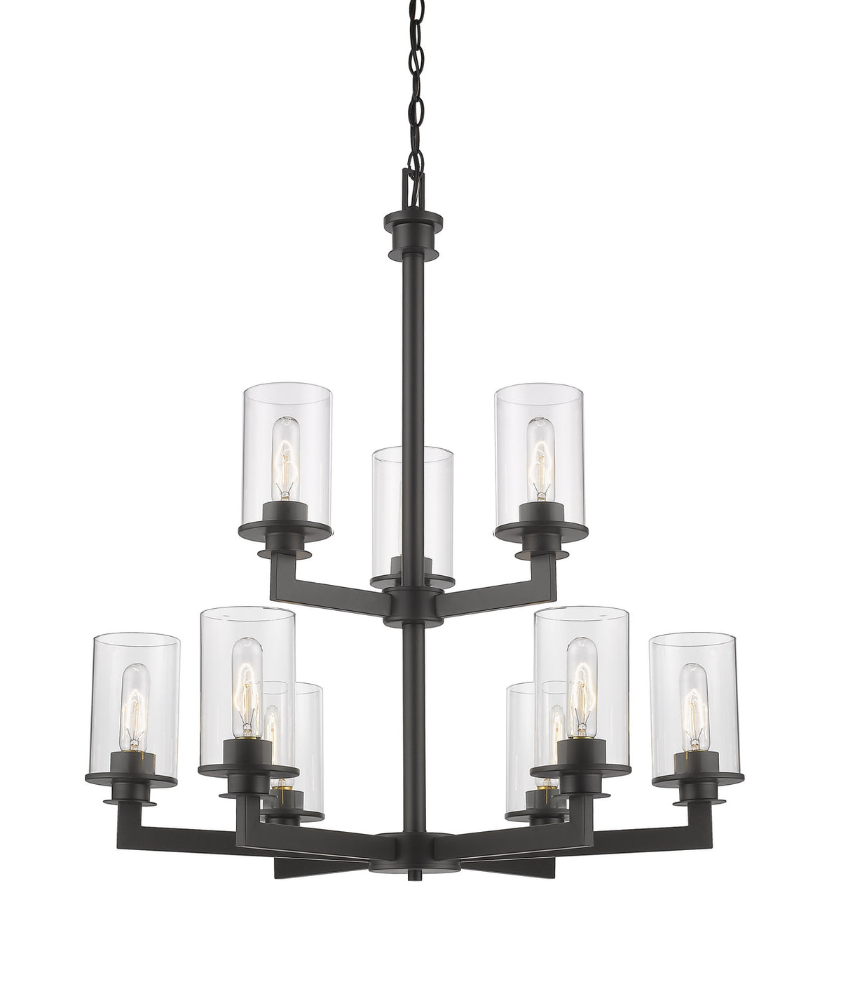 Lustre 2-étages Savannah Bronze, Transparent – Z-Lite