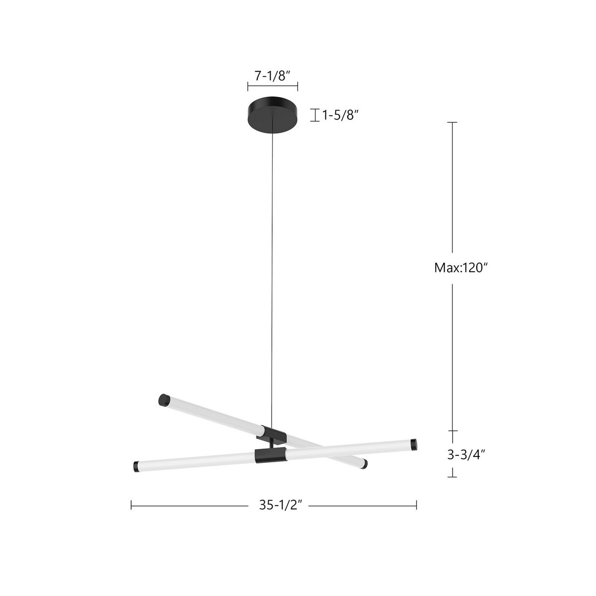 Lustre Akari Noir – vue 2